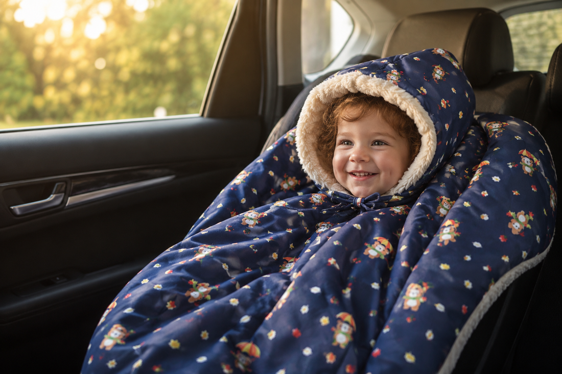 Poncho siège auto enfant : pourquoi c'est indispensable en voiture ?