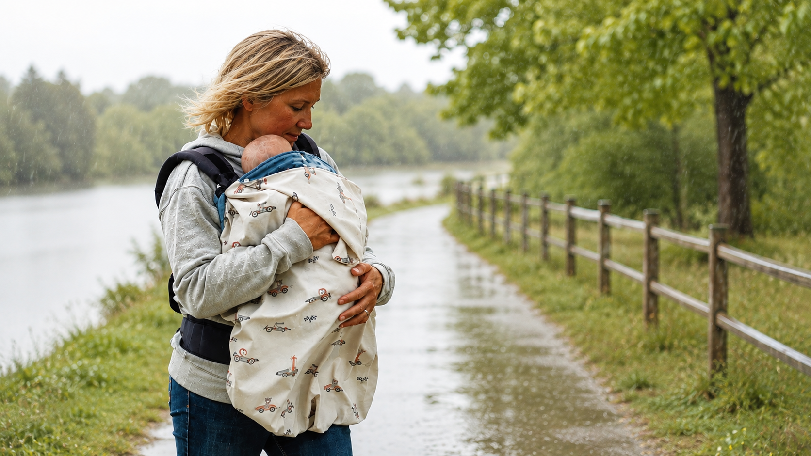 Comment protéger bébé en portage lorsqu'il pleut ? Notre solution imperméable et multifonction