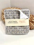 5 pads demaquillants lavables et réutilisables en coton et bambou