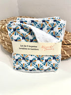 5 pads demaquillants lavables et réutilisables en coton et bambou