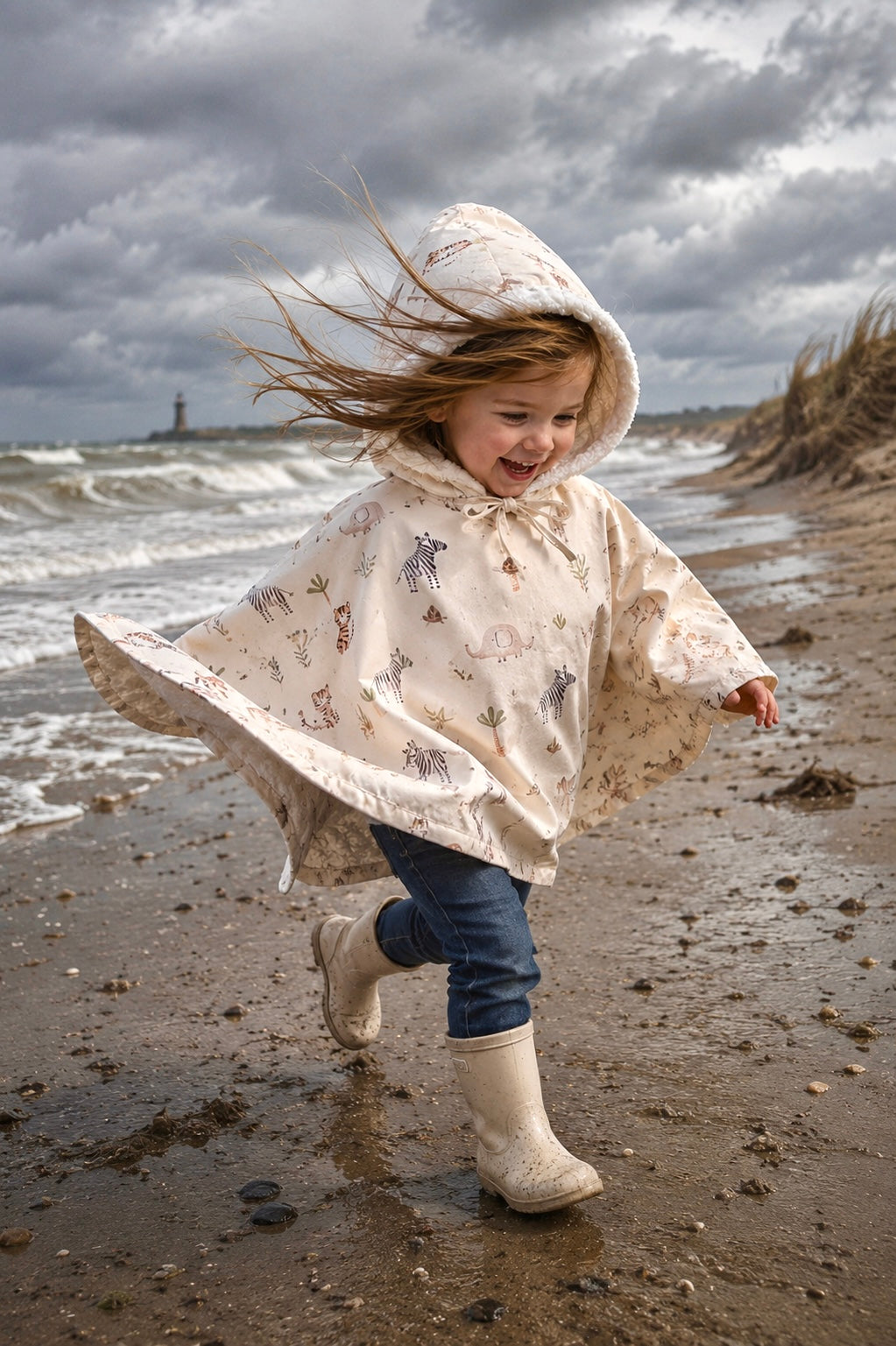 Poncho pluie enfant imperméable – cape de pluie mi-saison