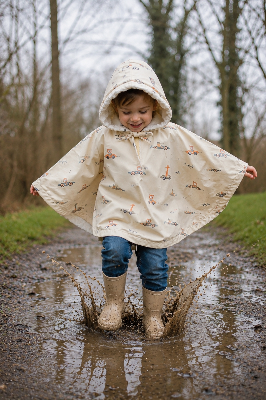 Poncho pluie enfant imperméable – cape de pluie mi-saison