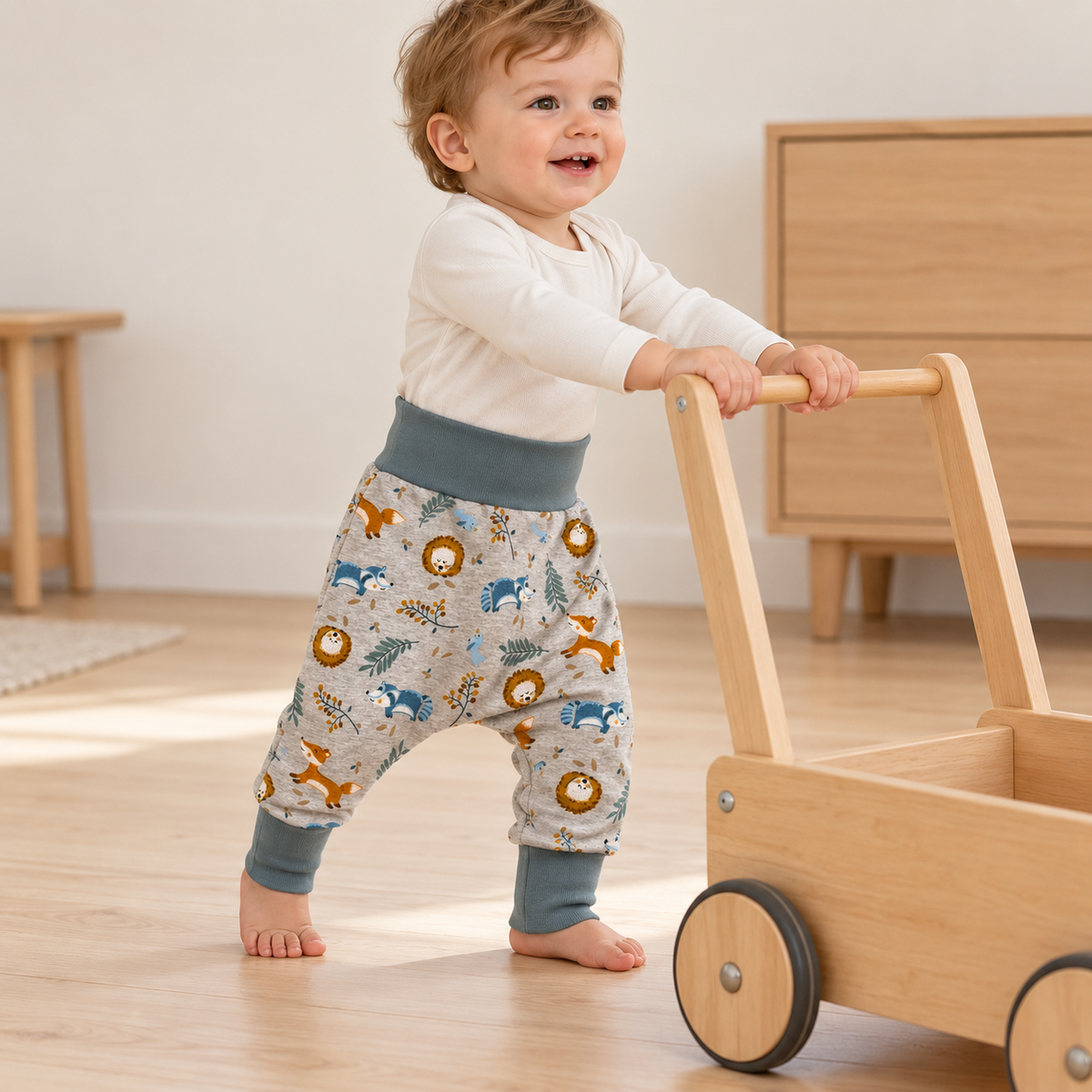 Pantalon évolutif bébé et enfant molletonné – Sarouel chaud qui grandit