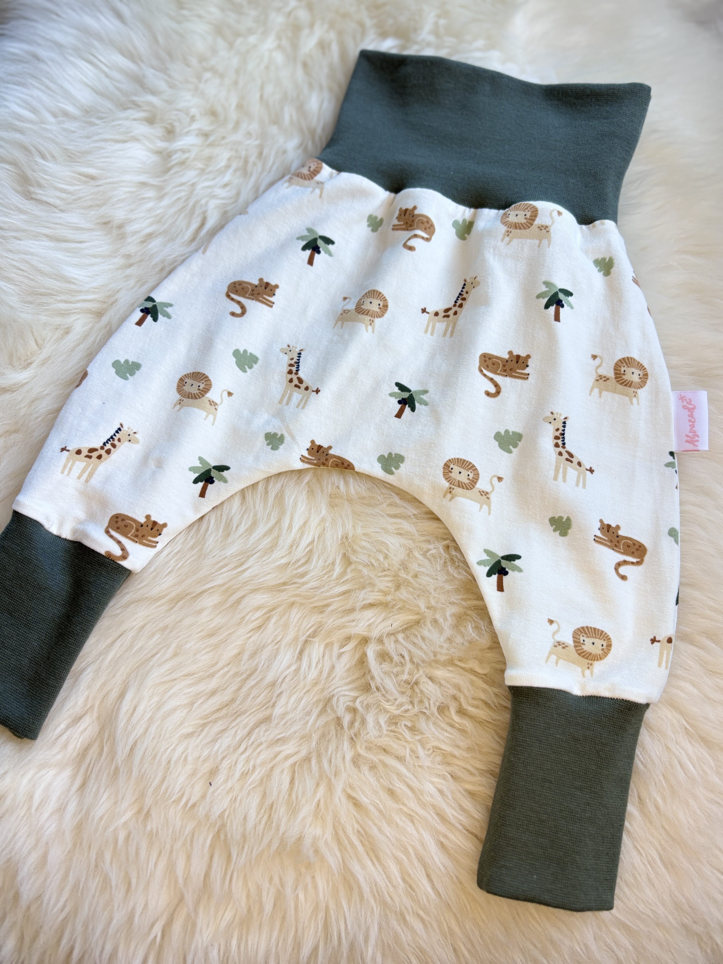 Pantalon bébé évolutif  motif animaux de la jungle