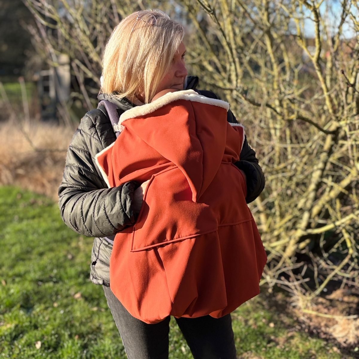 Couverture de portage bebe chaude en softshell terracotta Abracada Dreams