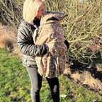 Couverture portage bebe motif fleurs retro avec doublure chaude Abracada Dreams