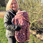 Couverture portage bebe fleurie rose avec doublure polaire Abracada Dreams