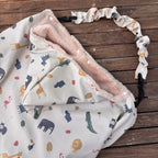 Couverture de portage multifonction 5 en 1 imperméable écrue à motifs animaux avec intérieur chaud en fourrure douce