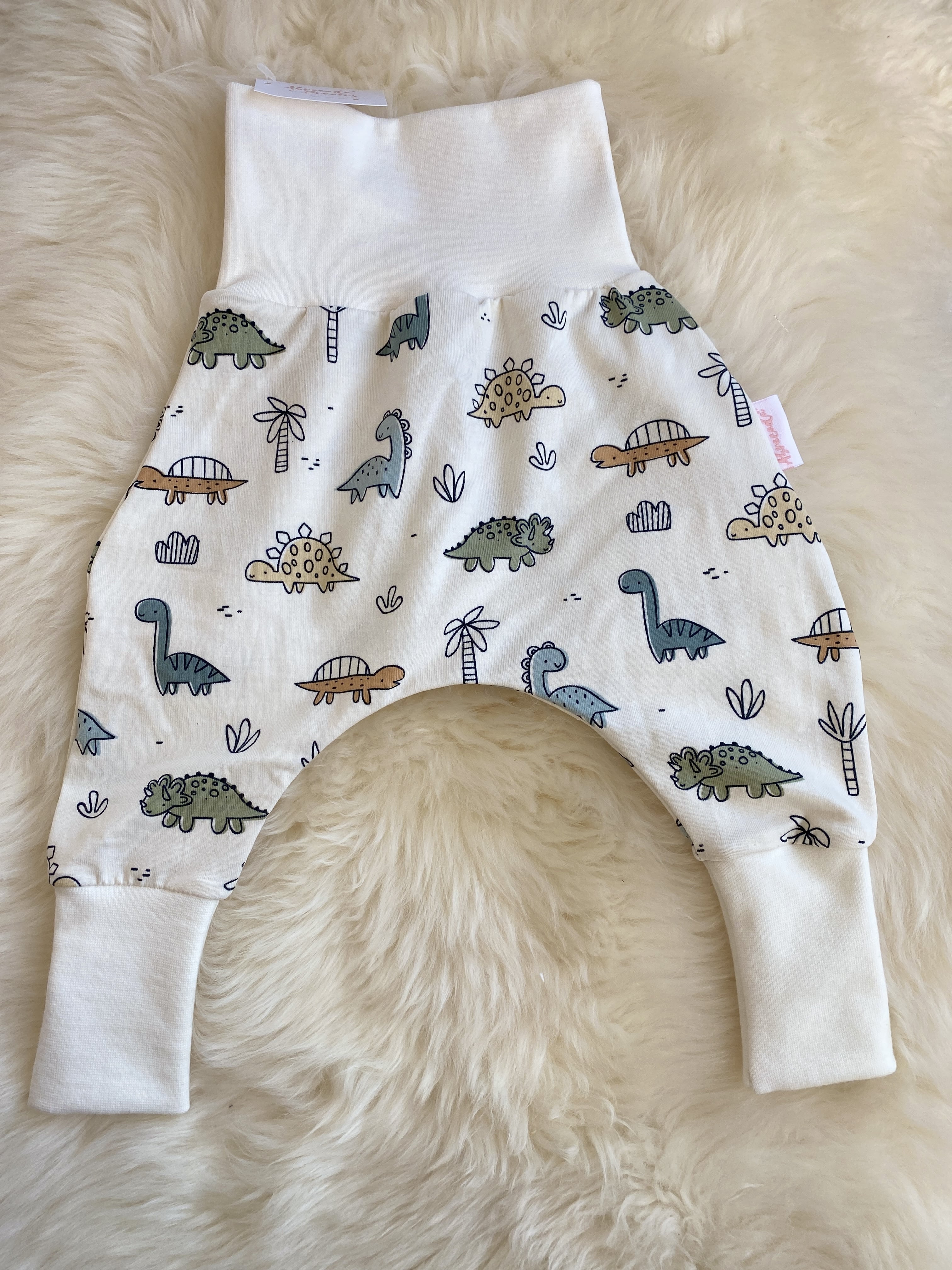 Pantalon bébé évolutif longueur, motif dinosaure