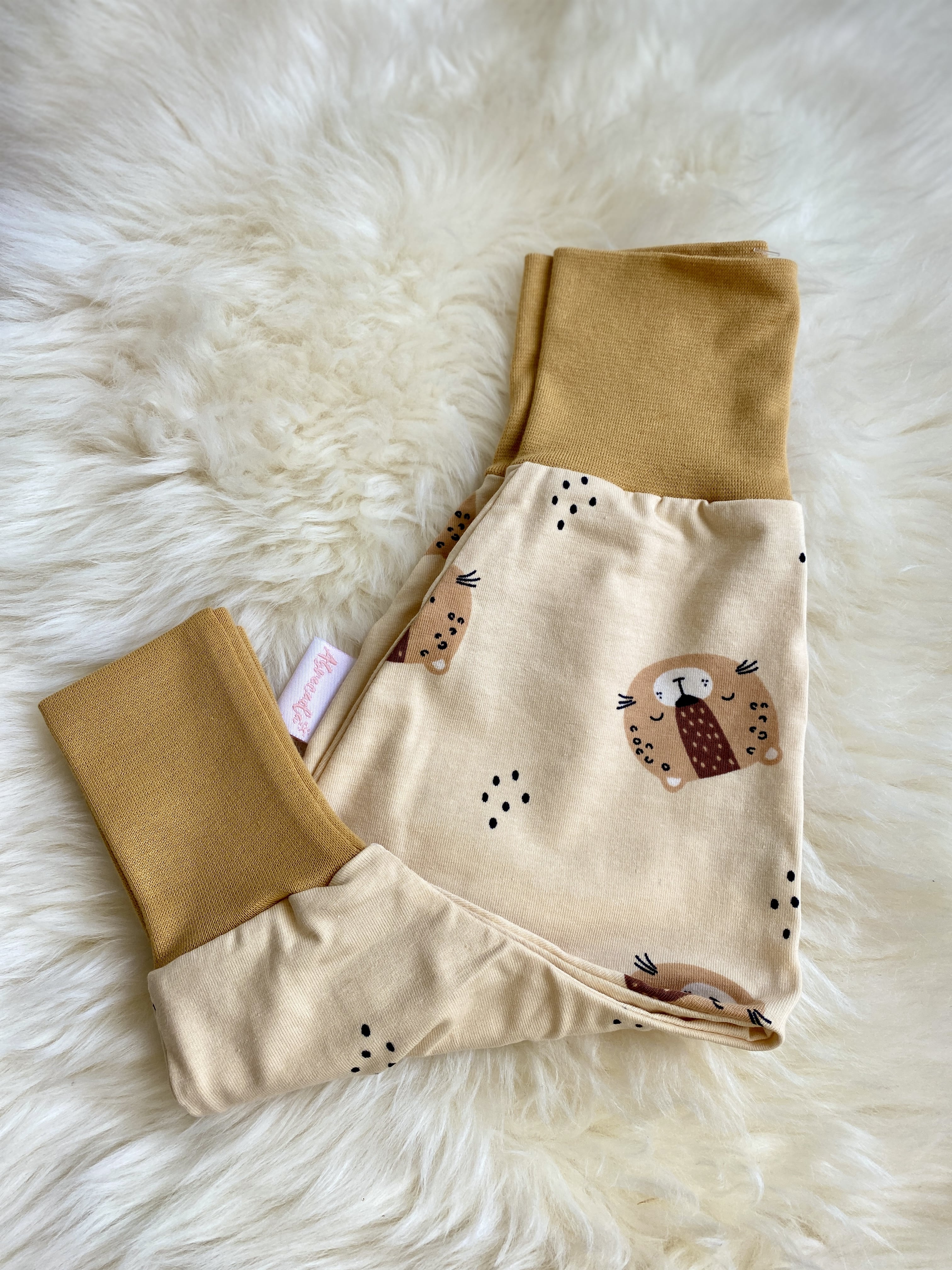 Pantalon bébé évolutif  motif lionceau, 