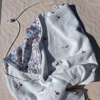 Pare-soleil réversible poussette motif fleurs et canards