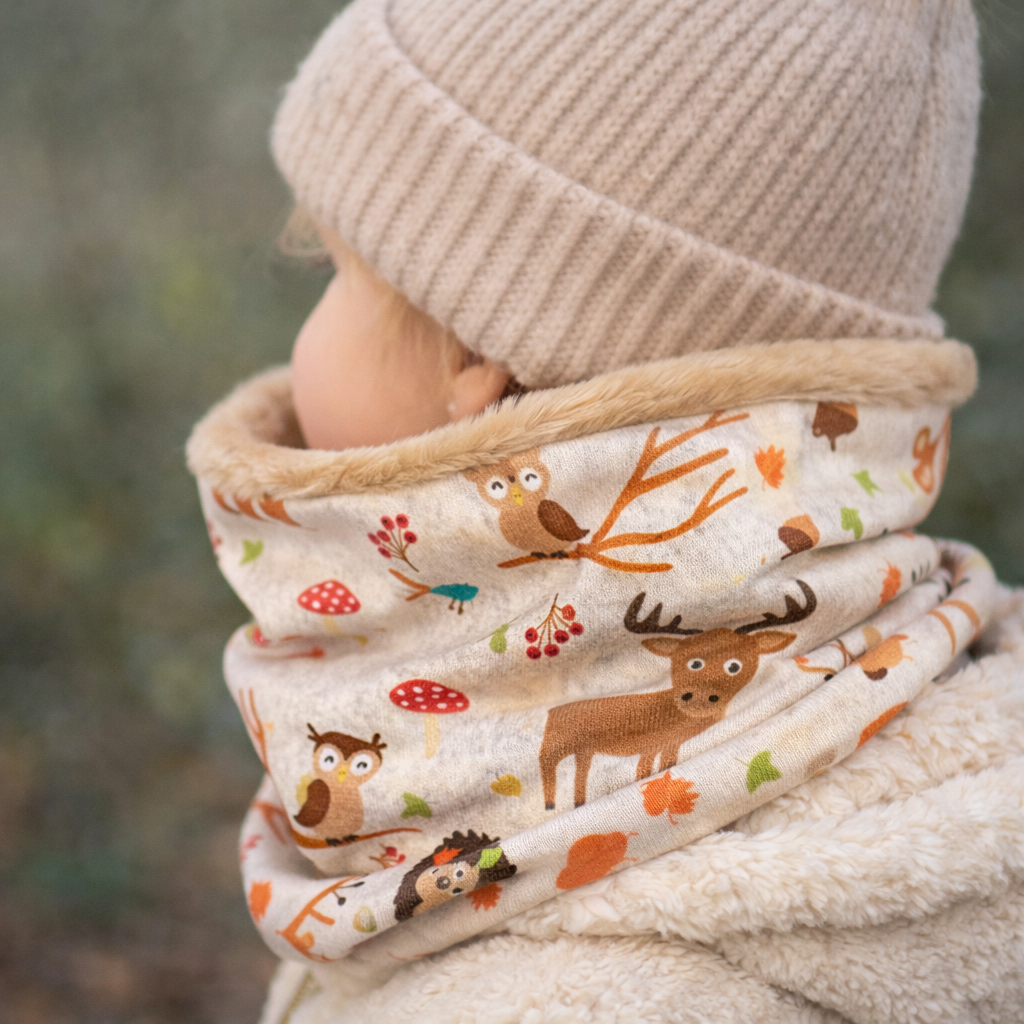 snood enfant animaux de la foret