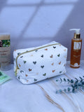 trousse de toilette femme en coton motifs cœurs